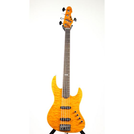 ESP E-II J-5 QM Quilted Maple Amber Bass Guitar sku number 6SEIIJ5QMAMB