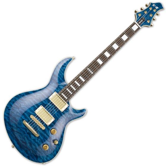 ESP E-II Mystique QM/NT Marine Blue Electric Guitar sku number EIIMYSTQMNTMB