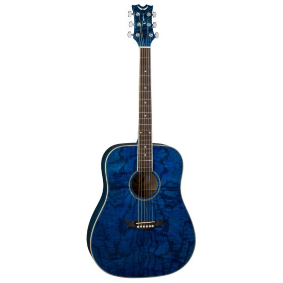 Dean AXS Dreadnought Acoustic Guitar Quilt Ash Trans Blue AX DQA TBL sku number AX DQA TBL