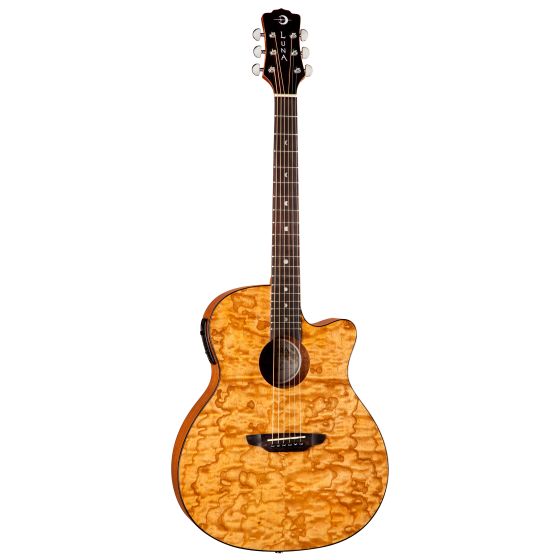 Luna Gypsy Quilt Ash Acoustic Electric Guitar Gloss Natural GYP E QA GN sku number GYP E QA GN