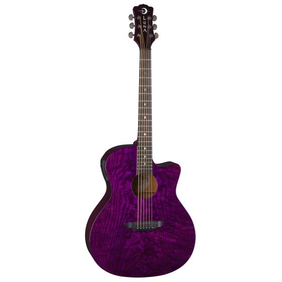 Luna Gypsy Quilt Ash Acoustic Electric Trans Purple GYP E QA TPP sku number GYP E QA TPP