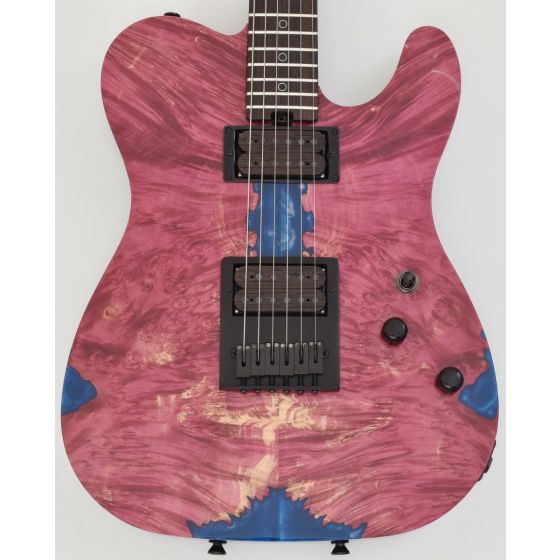 Schecter PT Masterwork Custom Guitar with Buckeye Burl Stabilized top sku number MW PT RED STABILIZED