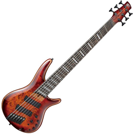 Ibanez SR Bass Workshop 6-String Multiscale Electric Bass Brown Topaz Burst sku number SRMS806BTT
