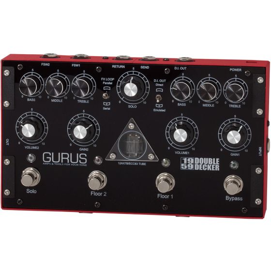 Gurus 1959 DoubleDecker 2 Stage 1959 Tube Driven Distortion Pedal sku number GURUS-1959DD