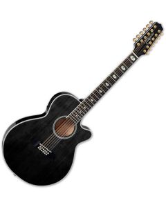 Takamine TSP158C-12 SBL 12 String Acoustic Electric Guitar See Thru Black Gloss sku number TAKTSP158C12SBL