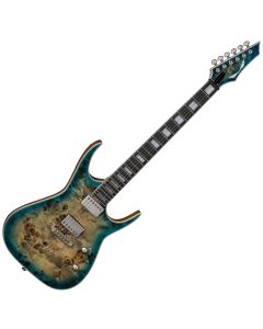 Dean Exile Select Burled Poplar Top Guitar in Satin Turquoise Burst sku number EXILE BRL STQB