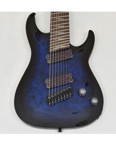 Schecter Omen Elite-8 Multiscale Guitar See Thru Blue Burst sku number SCHECTER2467