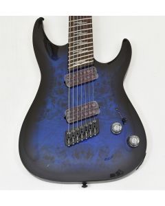 Schecter Omen Elite-7 Multiscale Guitar See-Thru Blue Burst sku number SCHECTER2464