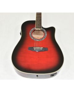 Ibanez PF28ECETRS PF Series Acoustic Guitar in Transparent Red Sunburst 0057 sku number PF28ECETRS.B 0057