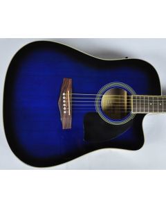 Ibanez PF15ECEWC-TBS PF Series Acoustic Guitar in Transparent Blue Sunburst High Gloss Finish SA150300754 sku number PF15ECEWCTBS.B 0754