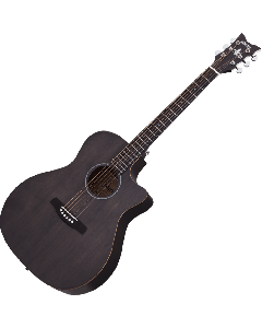 Schecter Deluxe Acoustic Guitar in Satin See Thru Black Finish sku number SCHECTER3716