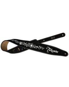 Takamine Grassflower Black Suede Guitar Strap sku number MTAKTKSS3