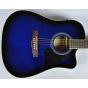 Ibanez PF15ECEWC-TBS PF Series Acoustic Guitar in Transparent Blue Sunburst High Gloss Finish SA150300754 sku number PF15ECEWCTBS.B 0754