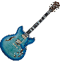 Ibanez Artstar AS153 Semi-Hollow Electric Guitar in Jet Blue Burst with Case sku number AS153JBB