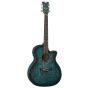 Dean Exotica Quilt Ash Acoustic Electric Guitar Trans Blue Satin EQA TBLS sku number EQA TBLS