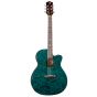 Luna Gypsy Quilt Ash Acoustic Electric Guitar Teal GYP E QA TEAL sku number GYP E QA TEAL