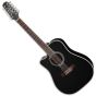 Takamine EF381SC Left Hand 12 String Acoustic Guitar in Black sku number TAKEF381SCLH