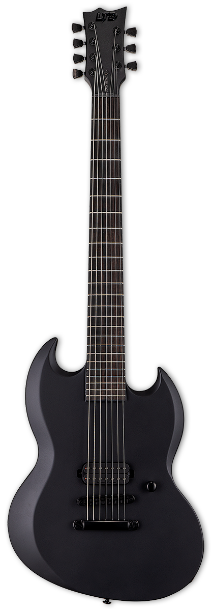 ESP LTD VIPER-7 Baritone Black Metal Black Satin Electric